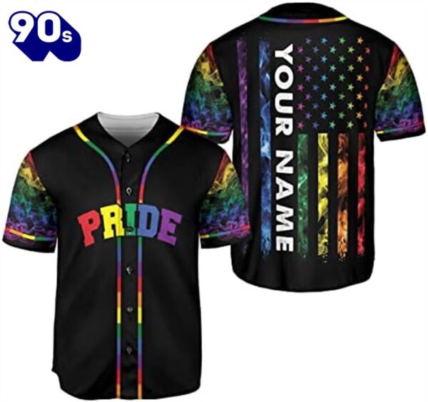 Aovl Personalized Lgbt Pride Baseball Jersey Pride Hand Lgbt Flag Jersey