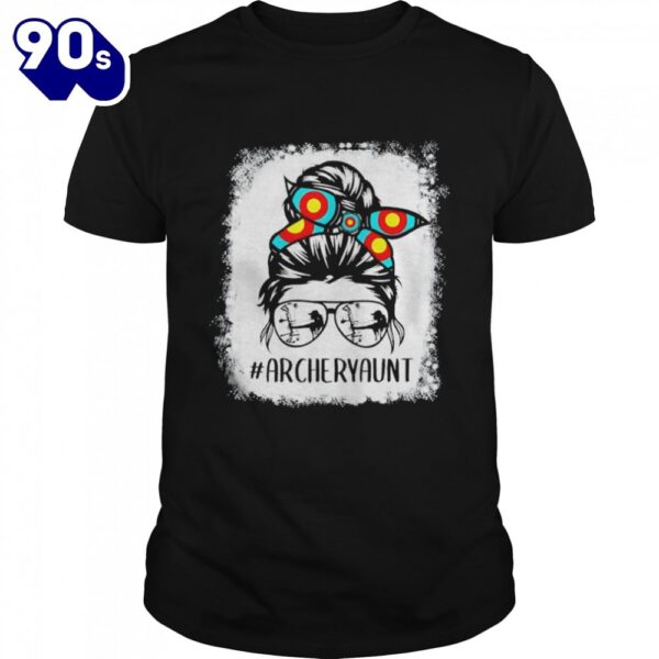 Archery Mom Life Messy Bun Hair Glasses Mother’s Day Shirt