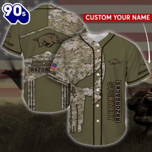 Arkansas Razorbacks Personalized Camo NFL…
