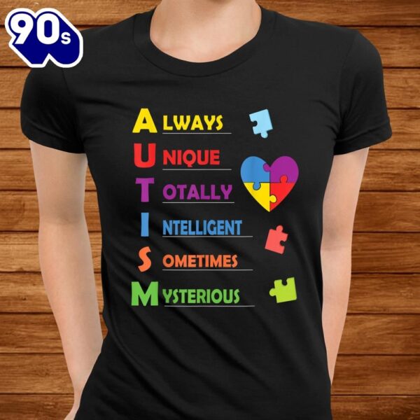 Autism Awareness Autism Acronym And Puzzle Piece Shirt