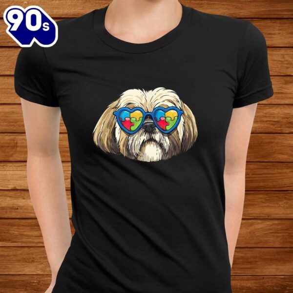 Autism Awareness Shih Tzu Dog Puzzle Boys Kids Shirt