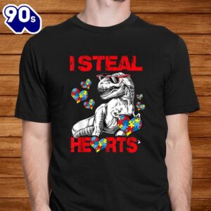 Autism Awareness Shirt Kids Dinosaur…