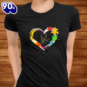 Autism Awareness Special Ed Teacher Asl Sign Language Puzzle Shirt 2
