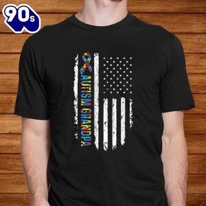 Autism Grandpa American Flag Support…