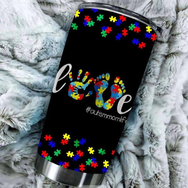 Autism Mom Tumbler Idea #Autismmomlife Love Autism Awareness Puzzle Designs