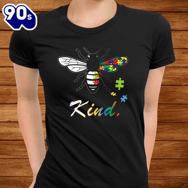 Bee Kind Cute Puzzle Pieces Bee Autism Awareness Shirt