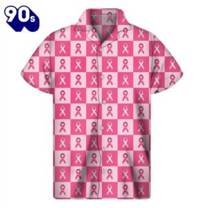 Breast Cancer Awareness Pattern Print Men’s Short Sleeve Shirt