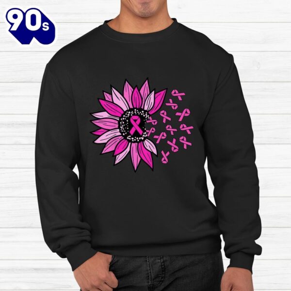 Breast Cancer Awareness Sunflower Pink Ribbon Shirt