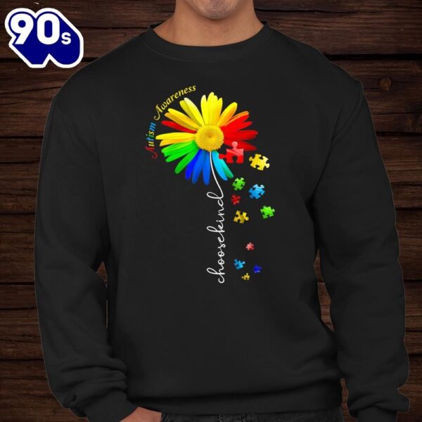 Choose Kind Autism Awareness Sunflower Mom Women Cute Shirt