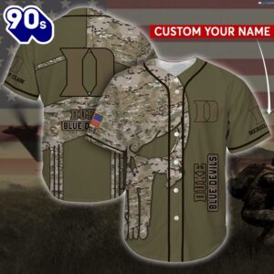 Duke Blue Devils Camo NFL Personalized Baseball Jersey Shirt