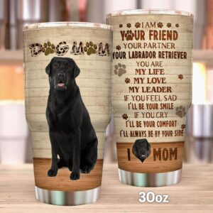 Flagwix Dog Mom Black Labrador Retriever Stainless Steel Tumbler 2