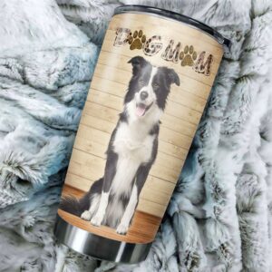 Flagwix Dog Mom Border Collie Stainless Steel Tumbler 2