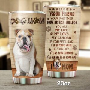 Dog Mom British Bulldog Stainless…