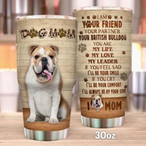 Flagwix Dog Mom British Bulldog Stainless Steel Tumbler 2