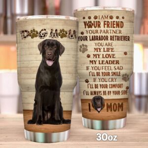 Flagwix Dog Mom Chocolate Labrador Retriever Stainless Steel Tumbler 2