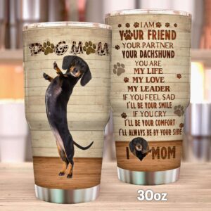 Flagwix Dog Mom Dachshund Stainless Steel Tumbler 2