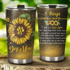 Dog Mom Sunflower Tumbler