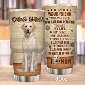 Flagwix Dog Mom Yellow Labrador Retriever Stainless Steel Tumbler 2