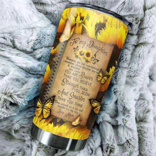 Mom To Daughter Sunflower Stainless Steel Tumbler