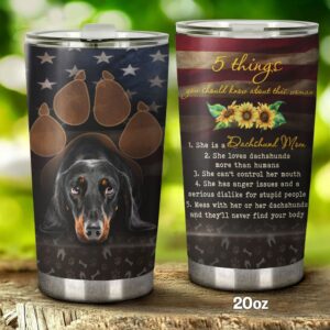 Flagwix She Is A Dachshund Mom Stainless Steel Tumbler 2
