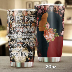To My Black Mom Tumbler Flower Tumbler Gift For Mom From Daughter Flower For Mom