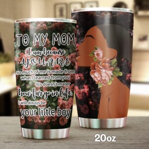 To My Black Mom Tumbler Flower Tumbler Gift For Mom From Son Flower For Mom Ttq04tuv2