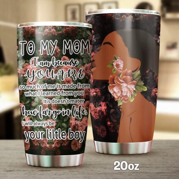 To My Black Mom Tumbler Flower Tumbler Gift For Mom From Son Flower For Mom Ttq04tuv2