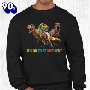 It's Ok To Be Different Dinosaur Autism Awareness Shirt 2