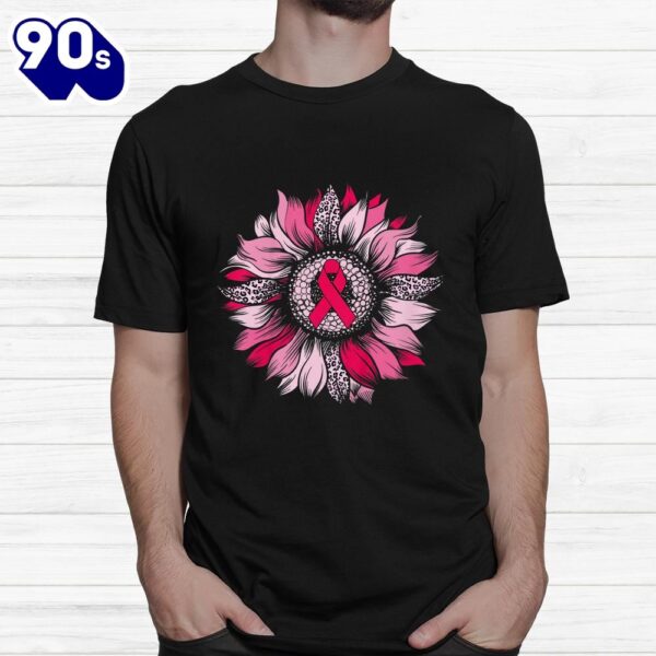 Pink Ribbon Breast Cancer Awareness Sunflower Shirt