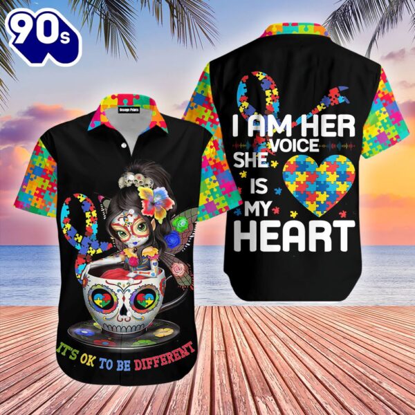 Skull Girl Autism Awareness Hawaiian Shirt  For Men &amp Women  Adult