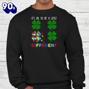 St Patricks Day Puzzle Shamrock Autism Awareness Support Shirt 2