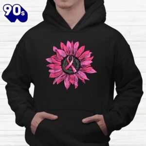Sunflower Pink Breast Cancer Awareness Women Warrior Shirt 3