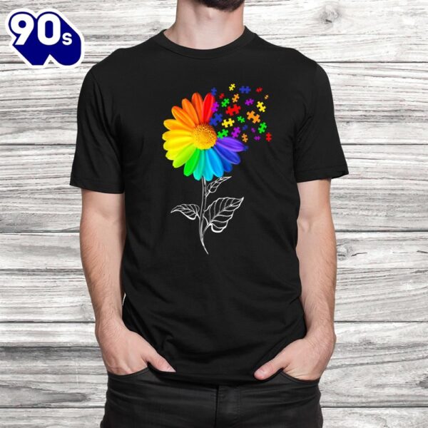 Sunflower Puzzle Piece Autism Awareness Shirt