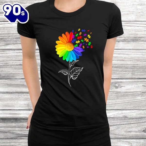 Sunflower Puzzle Piece Autism Awareness Shirt