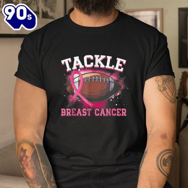 Tackle Football Pink Ribbon Breast Cancer Awareness Shirt
