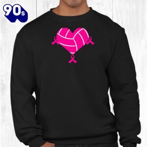 Volleyball Tshirt Pink Ribbon Cool Breast Cancer Awareness Shirt 2