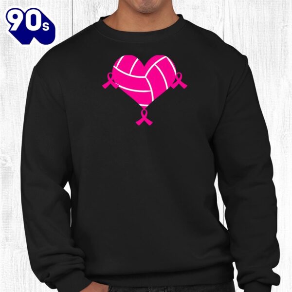 Volleyball Tshirt Pink Ribbon Cool Breast Cancer Awareness Shirt