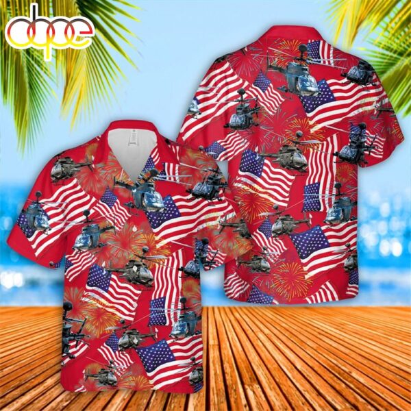US Army Bell OH-58 Kiowa 4th July Hawaiian Shirt