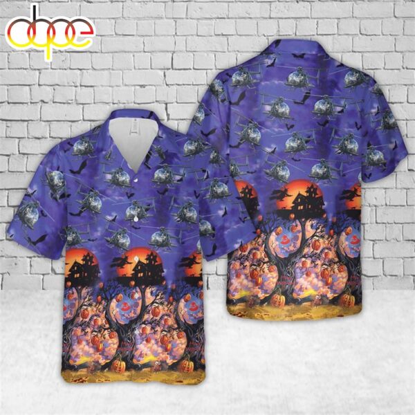 U.S Army Bell OH-58 Kiowa Halloween Hawaiian Shirt