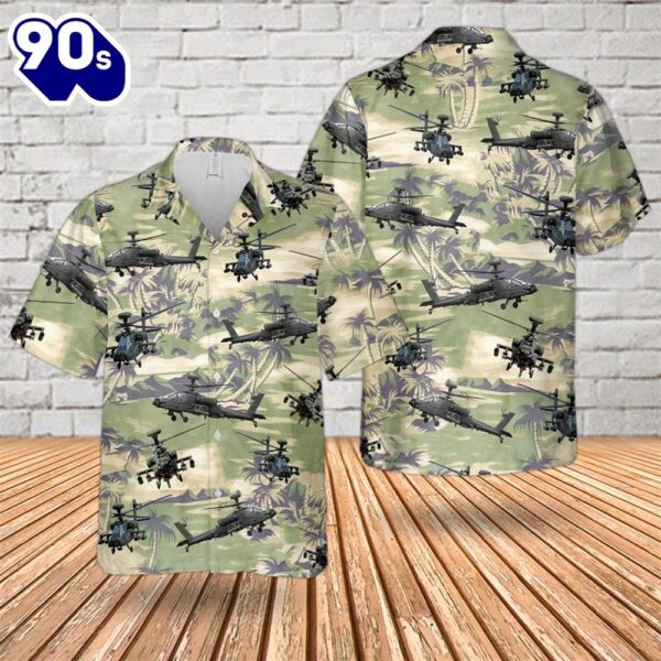 US Army Boeing AH-64 Apache Hawaiian Shirt