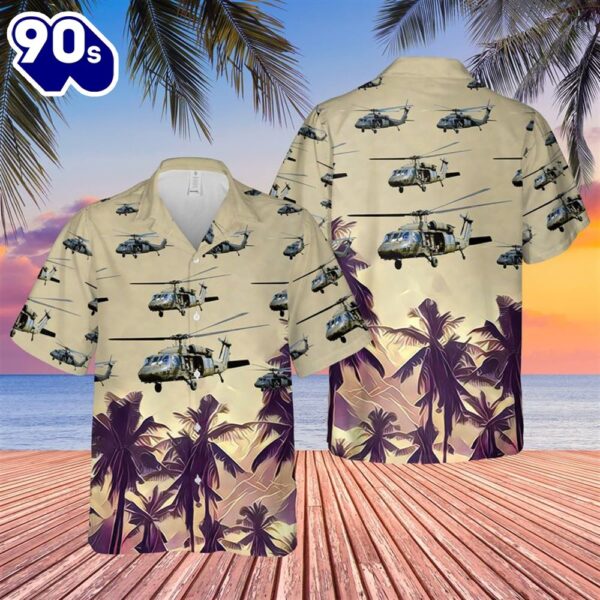 US Army Sikorsky UH-60 Black Hawk Helicopter Hawaiian Shirt