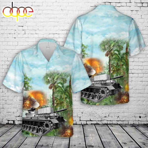 US Army Vietnam War 1972 M48 Patton tanks Hawaiian Shirt