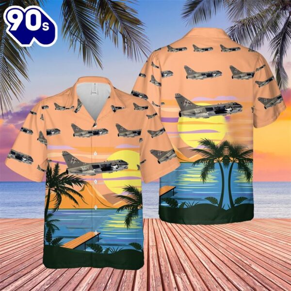 US Navy A7E Corsair II Of VA-81 Sunliners Hawaiian Shirt