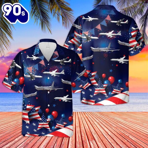 US Navy Boeing E-6 Mercury 4th Of July Hawaiian Shirt