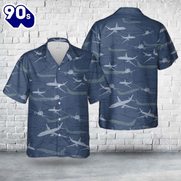 US Navy Boeing P-8A Poseidon Silhouettes Hawaiian Shirt