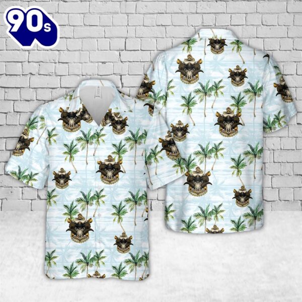 US Navy Chief Skull CPO Mess Goat Locker 1893 Anchor Hawaiian Shirt