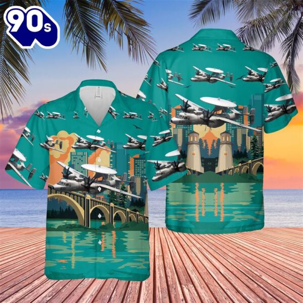 US Navy E-2C Hawkeye Of VAW-120 Greyhawks Hawaiian Shirt
