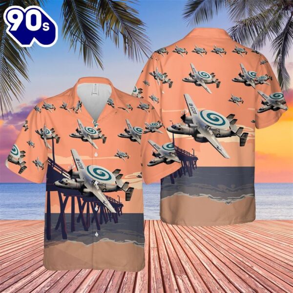 US Navy E-2C Hawkeye Of VAW-123 Screwtops Hawaiian Shirt