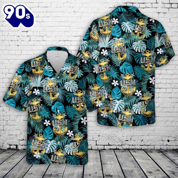 US Navy E-9 Master Chief Petty Officers Anchor Hawaiian Shirt