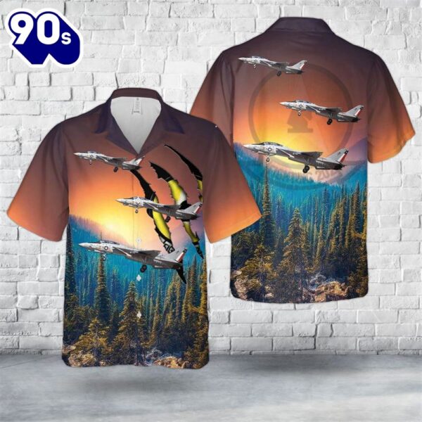 US Navy F-14 Tomcat Of VF-202 Superheats Hawaiian Shirt